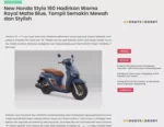 New Honda Stylo 160 Hadirkan Warna Royal Matte Blue, Tampil Semakin Mewah dan Stylish