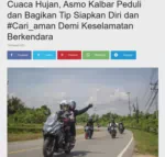 Cuaca Hujan, Asmo Kalbar Peduli dan Bagikan Tip Siapkan Diri dan #Cari_aman Demi Keselamatan Berkendara