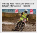Pebalap Astra Honda ukir prestasi di balapan Internasional - Nasional