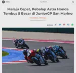 Melaju Cepat, Pebalap Astra Honda Tembus 5 Besar di JuniorGP San Marino