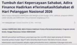 Tumbuh dari Kepercayaan Sahabat, Adira Finance Hadirkan #TerimaKasihSahabat di Hari Pelanggan Nasional 2026