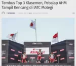 Tembus Top 3 Klasemen, Pebalap AHM Tampil Kencang di IATC Motegi