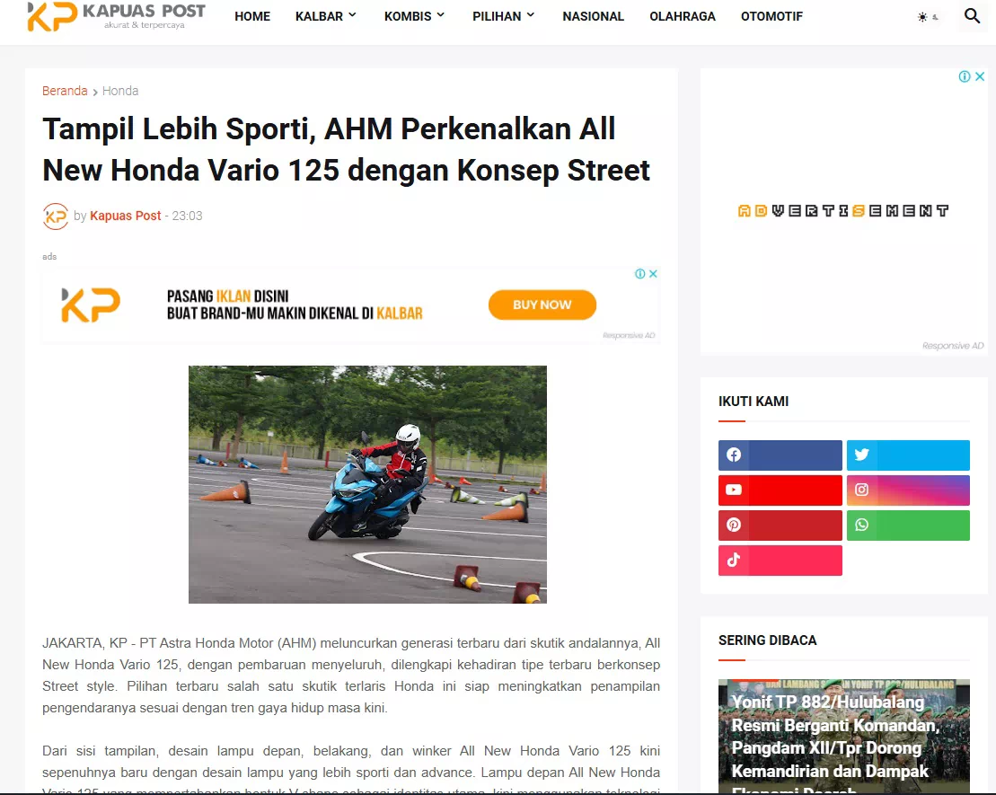 Tampil Lebih Sporti, AHM Perkenalkan All New Honda Vario 125 dengan Konsep Street