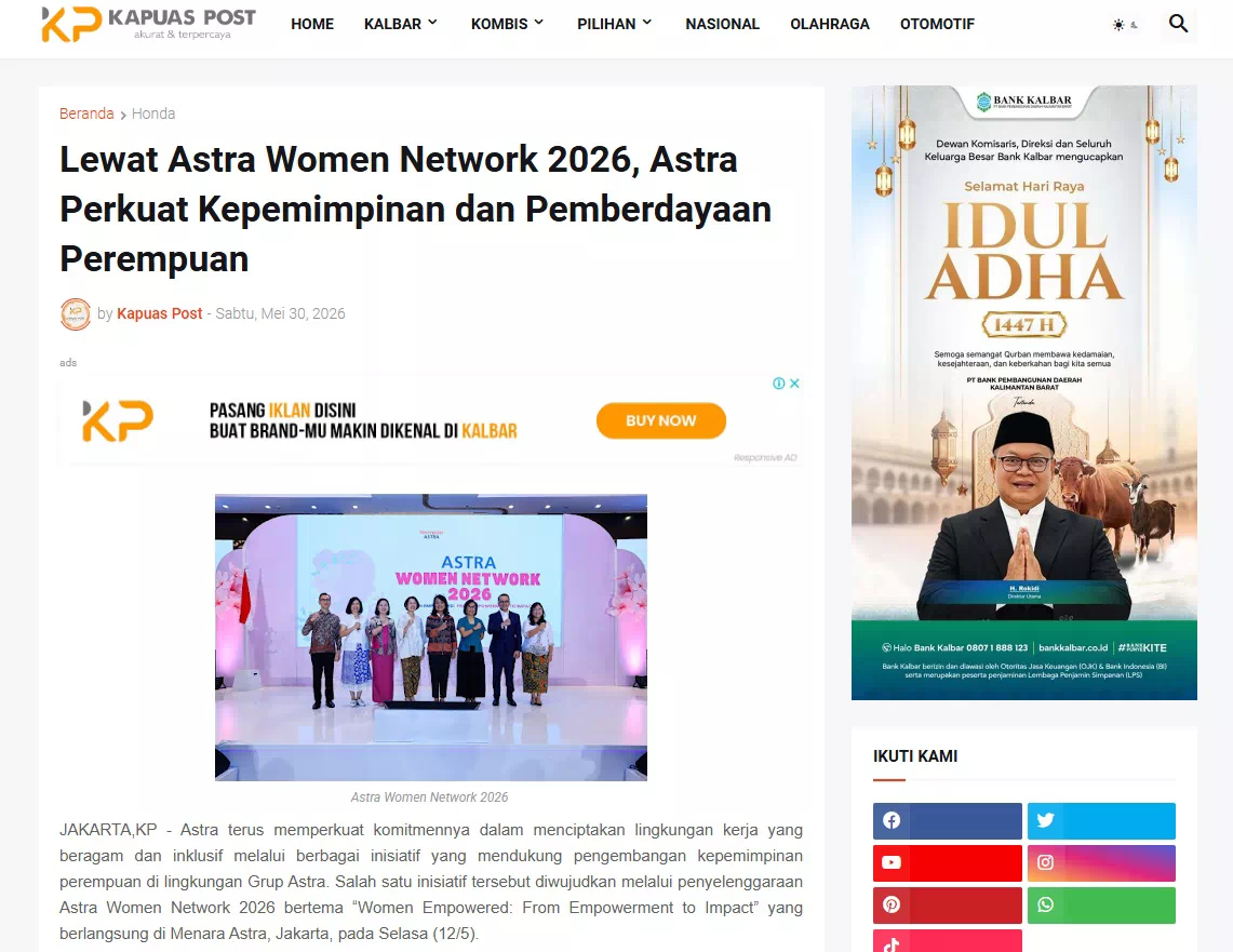 Lewat Astra Women Network 2026, Astra Perkuat Kepemimpinan dan Pemberdayaan Perempuan