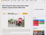 Motor Mogok di Jalan? Astra Motor Kalbar Siapkan Layanan Honda CARE Gratis