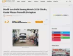 Mudik dan Balik Bareng Honda 2026 Dibuka, Kuota Ribuan Pemudik Disiapkan