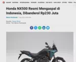 Honda NX500 Resmi Mengaspal di Indonesia, Dibanderol Rp230 Juta