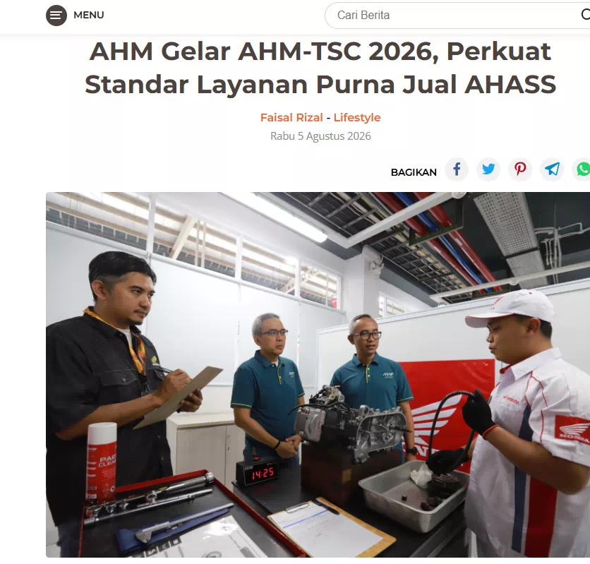 AHM Gelar AHM-TSC 2026, Perkuat Standar Layanan Purna Jual AHASS