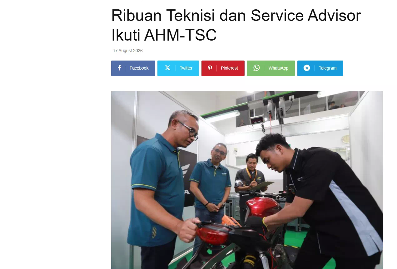 Ribuan Teknisi dan Service Advisor Ikuti AHM-TSC