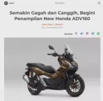 Semakin Gagah dan Canggih, Begini Penampilan New Honda ADV160