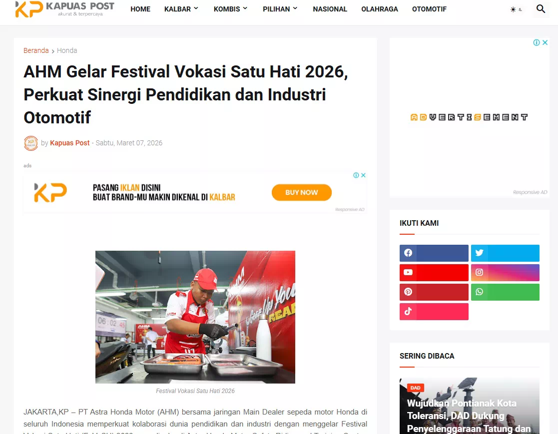 AHM Gelar Festival Vokasi Satu Hati 2026, Perkuat Sinergi Pendidikan dan Industri Otomotif