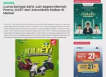 Cuma Sampai Akhir Juli! Segera Nikmati Promo JULIET dari Astra Motor Kalbar di Melawi