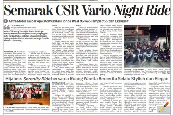 Hijabers Serenity Ride bersama Ruang Wanita Bercerita Selalu Stylish dan Elegan