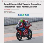 Tampil Kompetitif di Valencia, Ramadhipa Pertahankan Posisi Kelima Klasemen