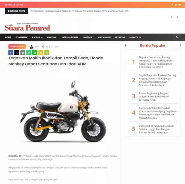 Tegaskan Makin Ikonik dan Tampil Beda, Honda Monkey Dapat Sentuhan Baru dari AHM