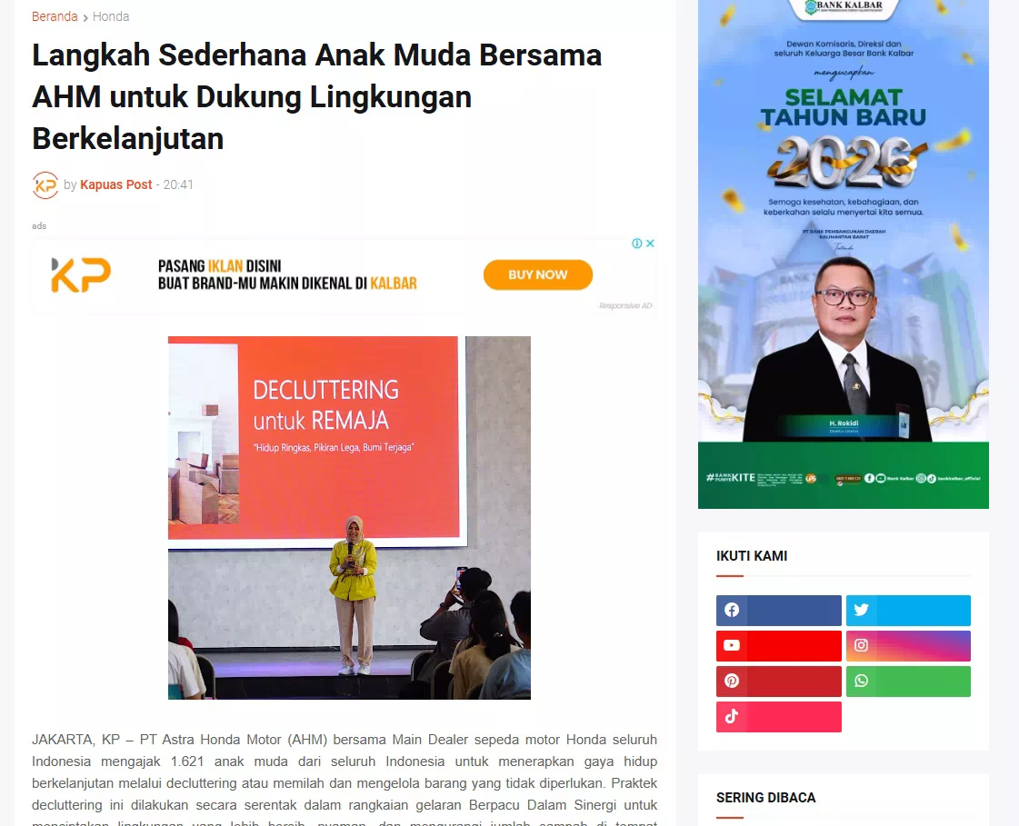 Langkah Sederhana Anak Muda Bersama AHM untuk Dukung Lingkungan Berkelanjutan