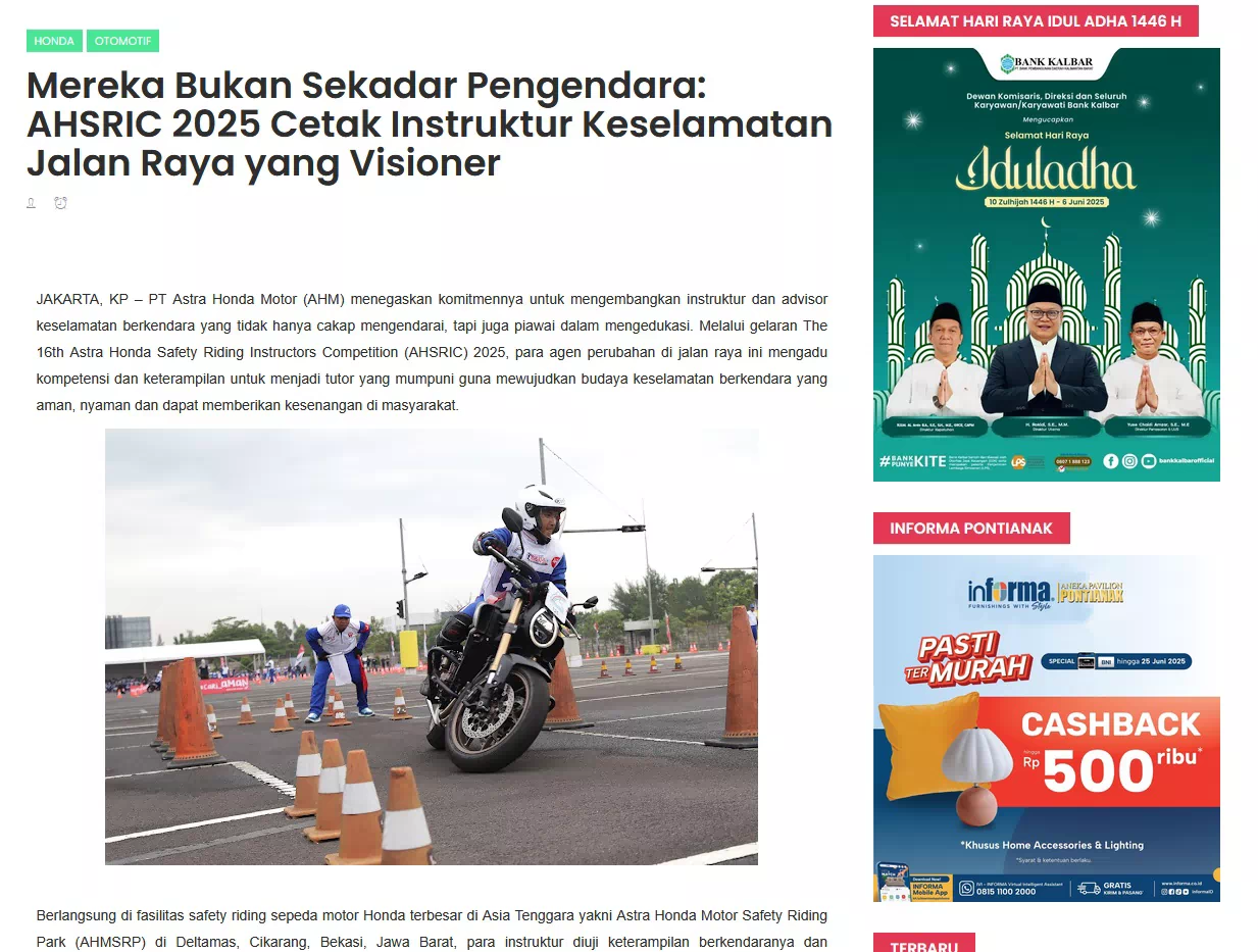 Mereka Bukan Sekadar Pengendara: AHSRIC 2025 Cetak Instruktur Keselamatan Jalan Raya yang Visioner