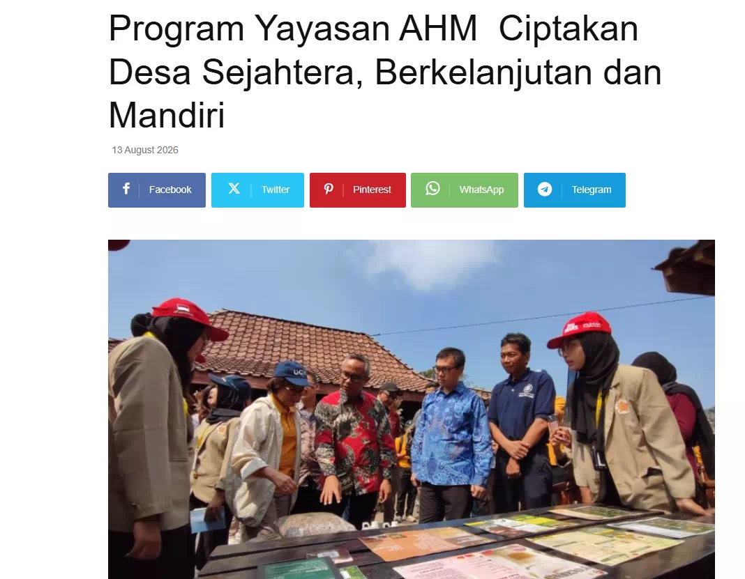 Program Yayasan AHM  Ciptakan Desa Sejahtera, Berkelanjutan dan Mandiri