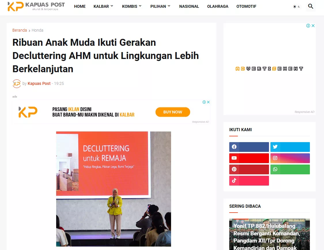 Ribuan Anak Muda Ikuti Gerakan Decluttering AHM untuk Lingkungan Lebih Berkelanjutan