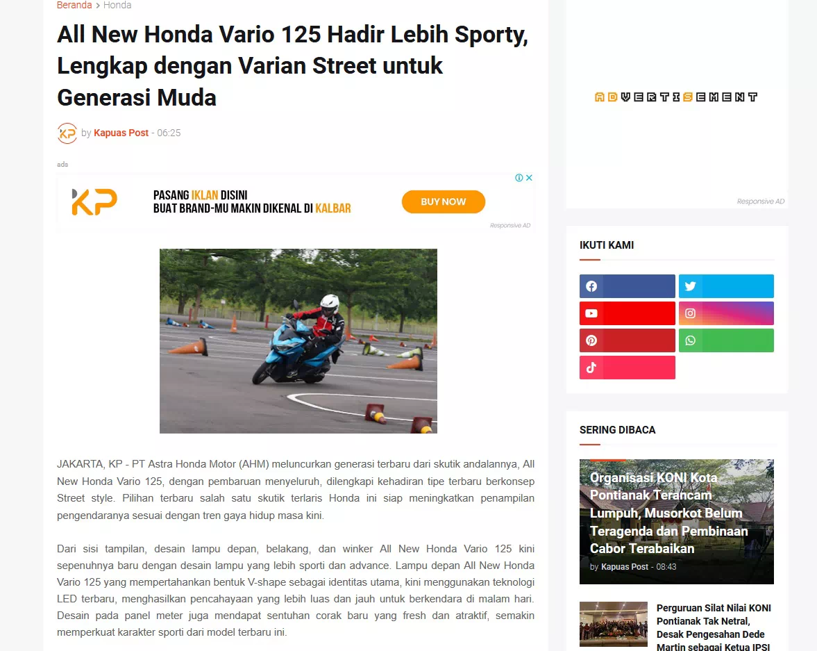 All New Honda Vario 125 Hadir Lebih Sporty, Lengkap dengan Varian Street untuk Generasi Muda