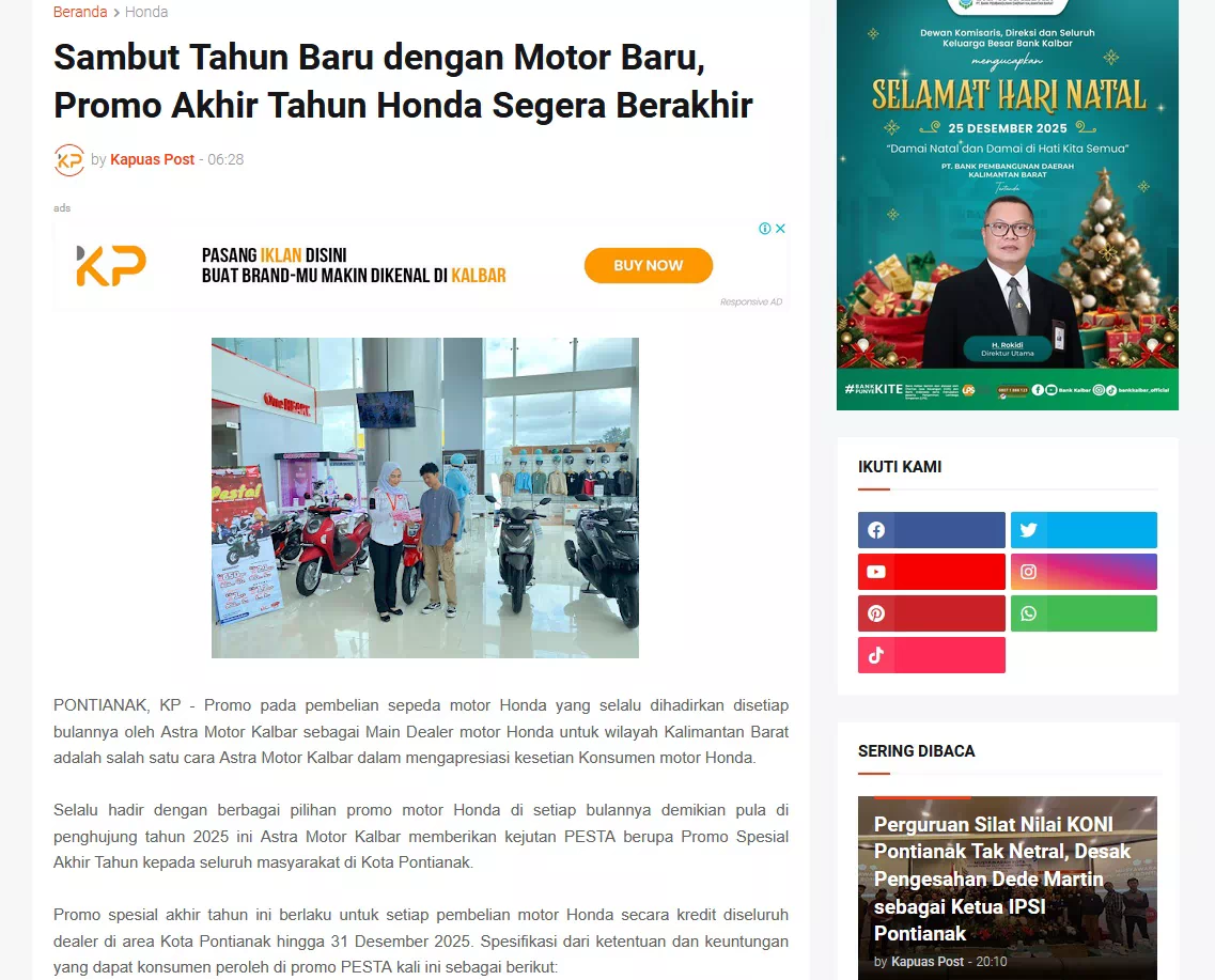 Sambut Tahun Baru dengan Motor Baru, Promo Akhir Tahun Honda Segera Berakhir