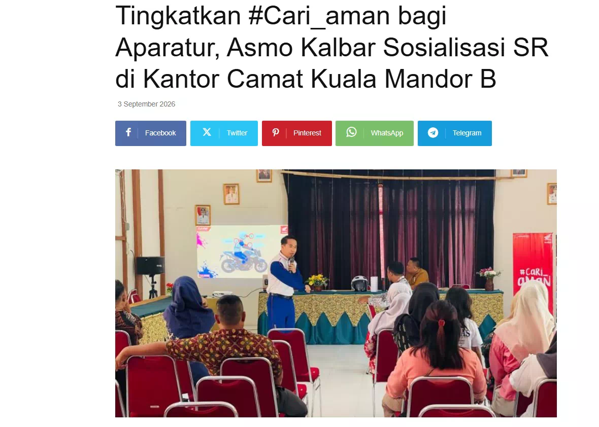 Tingkatkan #Cari_aman bagi Aparatur, Asmo Kalbar Sosialisasi SR di Kantor Camat Kuala Mandor B