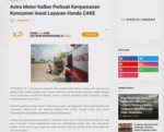 Astra Motor Kalbar Perkuat Kenyamanan Konsumen lewat Layanan Honda CARE