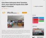 Astra Motor Kalimantan Barat Tanamkan #Cari_aman Sejak Dini kepada Siswa SMP Negeri 4 Pontianak