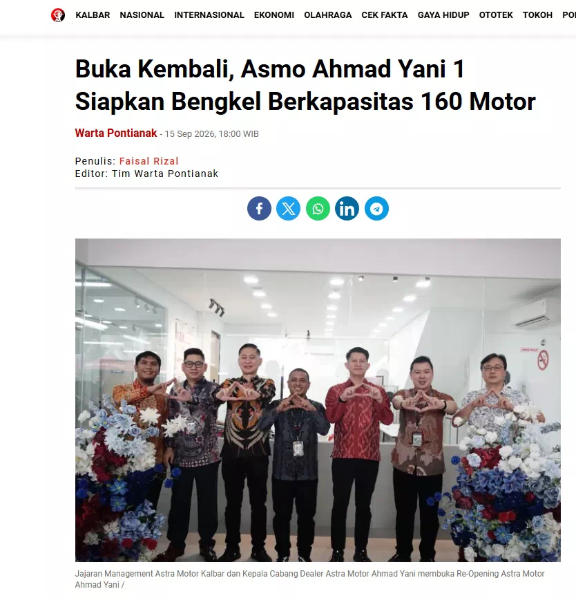 Buka Kembali, Asmo Ahmad Yani 1 Siapkan Bengkel Berkapasitas 160 Motor
