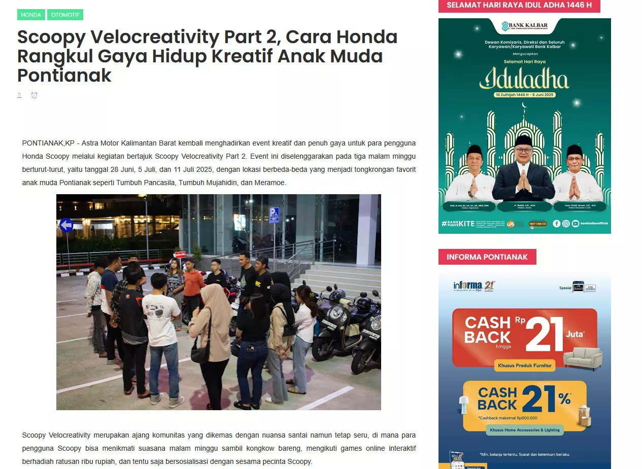 Scoopy Velocreativity Part 2, Cara Honda Rangkul Gaya Hidup Kreatif Anak Muda Pontianak