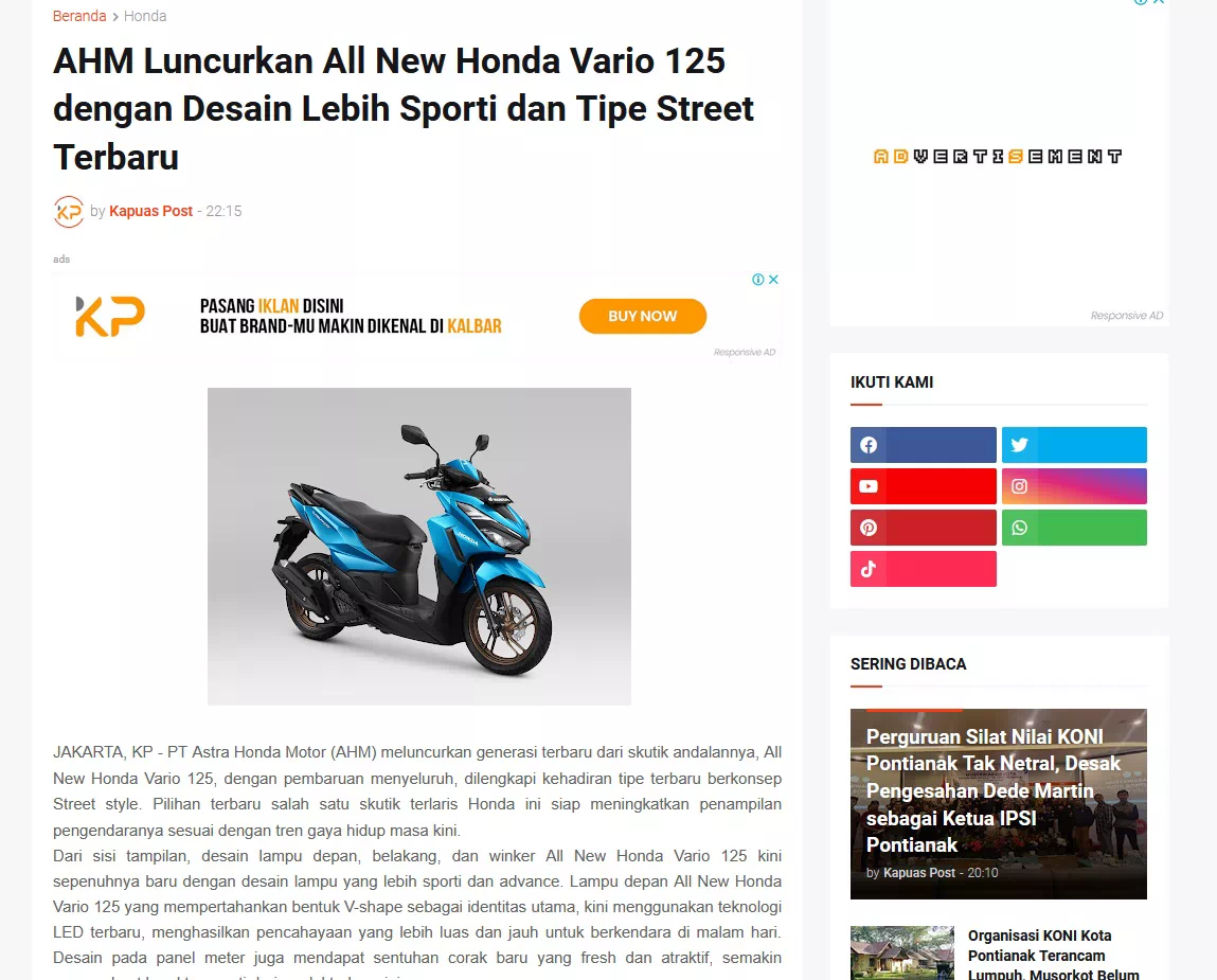 AHM Luncurkan All New Honda Vario 125 dengan Desain Lebih Sporti dan Tipe Street Terbaru