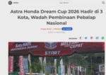 Astra Honda Dream Cup 2026 Hadir di 3 Kota, Wadah Pembinaan Pebalap Nasional