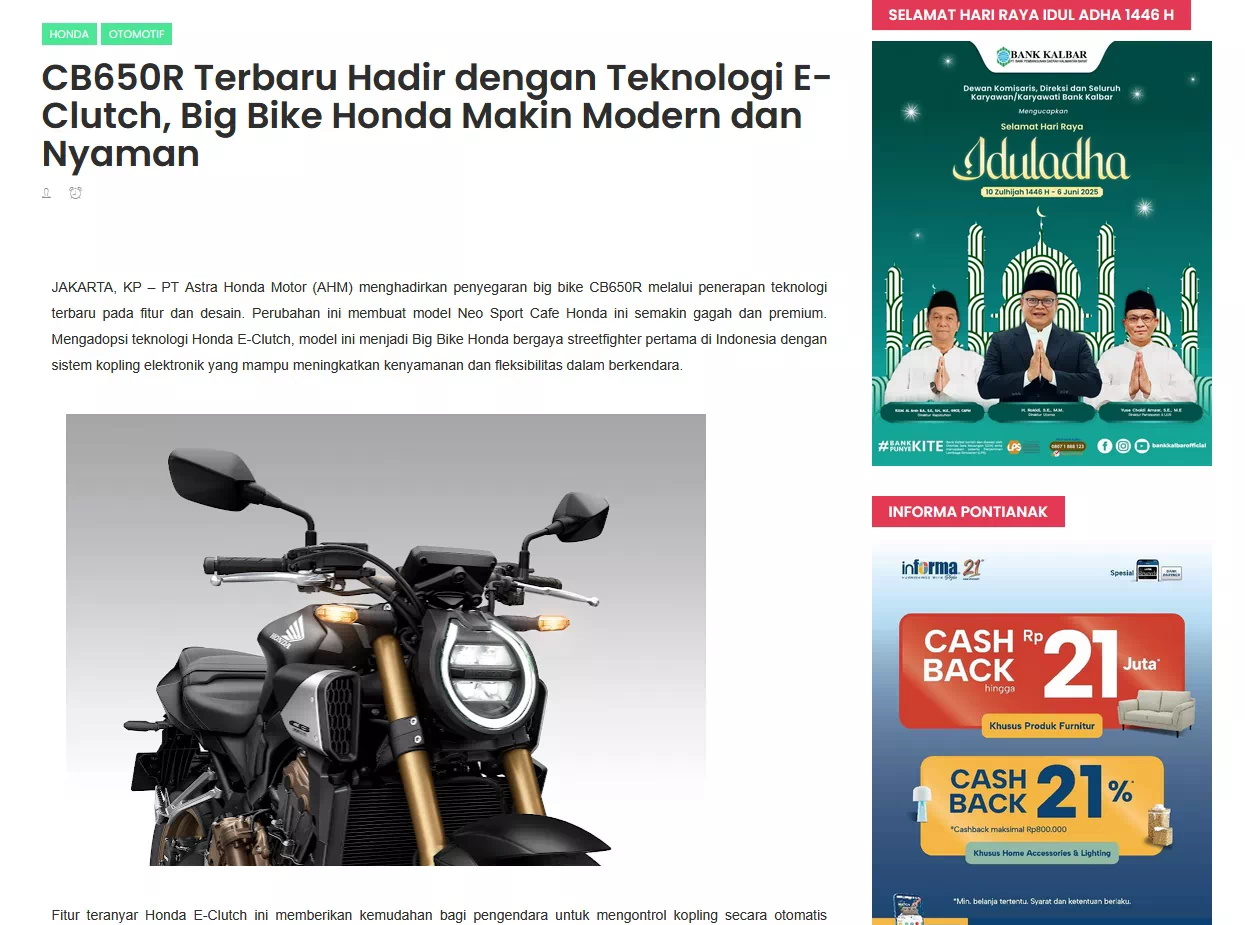 CB650R Terbaru Hadir dengan Teknologi E-Clutch, Big Bike Honda Makin Modern dan Nyaman