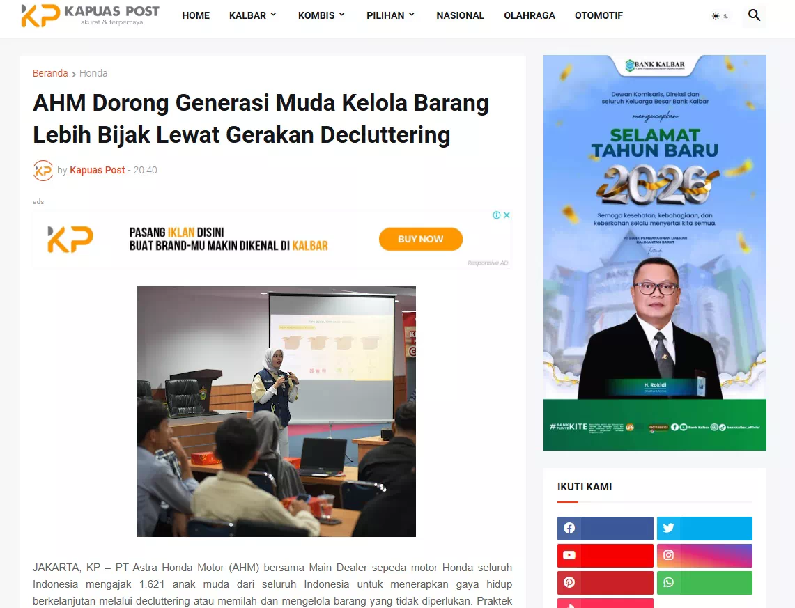 AHM Dorong Generasi Muda Kelola Barang Lebih Bijak Lewat Gerakan Decluttering