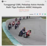 Tunggangi CBR, Pebalap Astra Honda Raih Tiga Podium ARRC Malaysia
