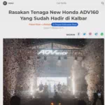 Rasakan Tenaga New Honda ADV160 Yang Sudah Hadir di Kalbar