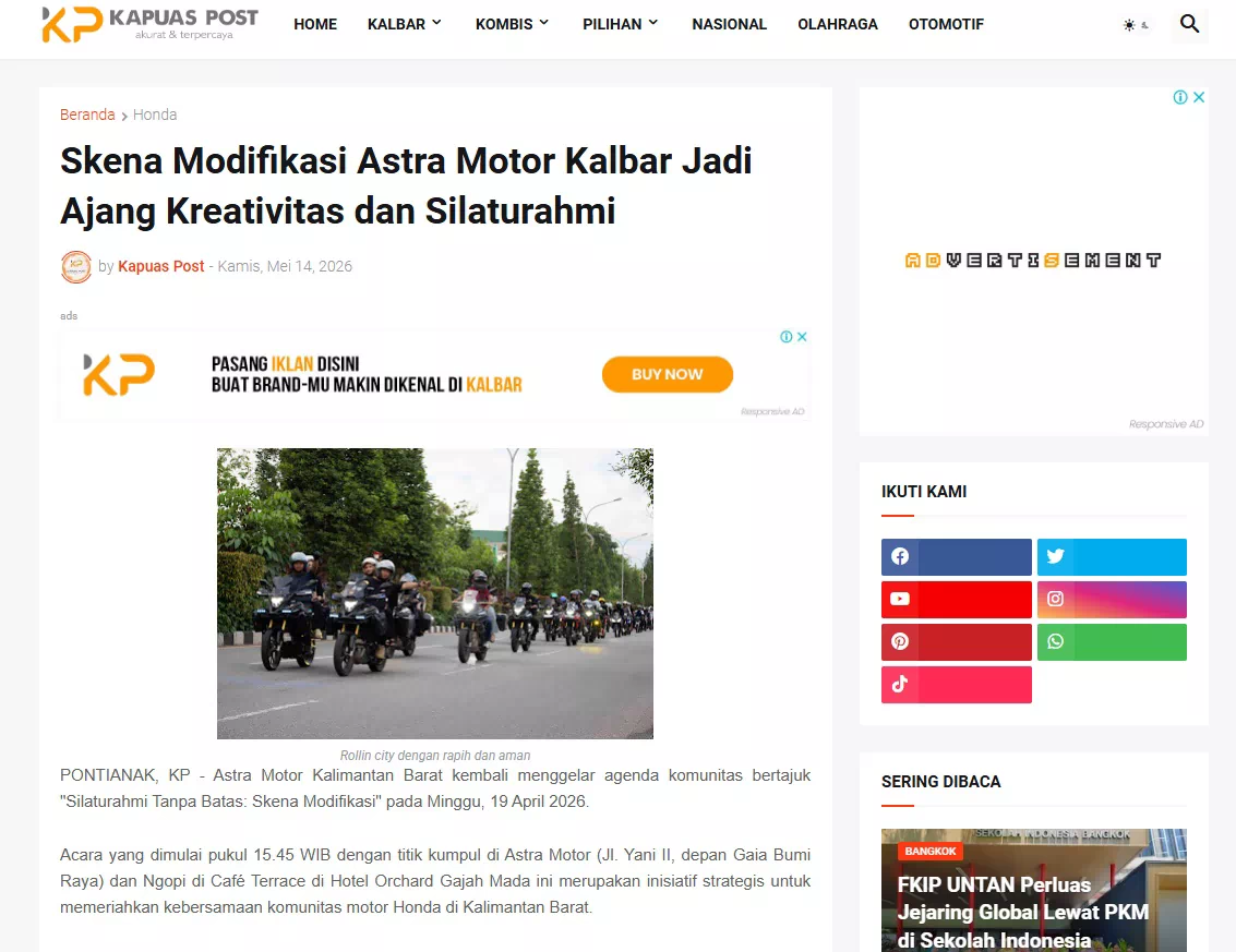 Skena Modifikasi Astra Motor Kalbar Jadi Ajang Kreativitas dan Silaturahmi