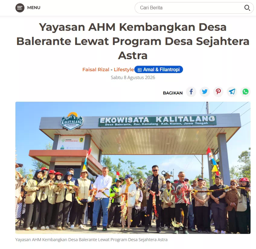 Yayasan AHM Kembangkan Desa Balerante Lewat Program Desa Sejahtera Astra