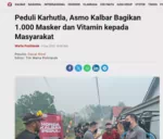 Peduli Karhutla, Asmo Kalbar Bagikan 1.000 Masker dan Vitamin kepada Masyarakat