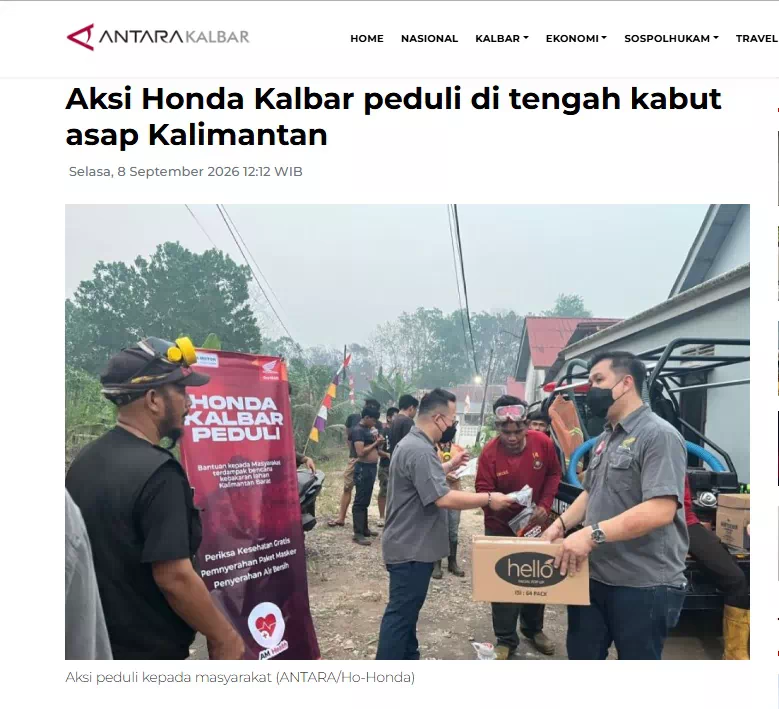 Aksi Honda Kalbar peduli di tengah kabut asap Kalimantan