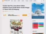 Sambut Idul Fitri, Astra Motor Kalbar Hadirkan Promo Kredit Motor Honda Hingga 31 Maret 2026 di Ketapang