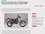 Honda Luncurkan New CRF 150L dengan Striping dan Warna Baru di GIIAS 2025