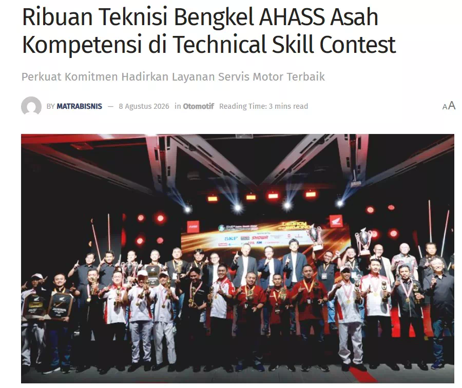 Ribuan Teknisi Bengkel AHASS Asah Kompetensi di Technical Skill Contest
