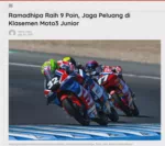 Ramadhipa Raih 9 Poin, Jaga Peluang di Klasemen Moto3 Junior