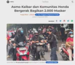 Asmo Kalbar dan Komunitas Honda Bergerak Bagikan 2.000 Masker