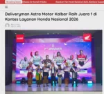 Deliveryman Astra Motor Kalbar Raih Juara 1 di Kontes Layanan Honda Nasional 2026
