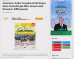 Astra Motor Kalbar Tawarkan Kredit Ringan Motor Honda hingga Akhir Januari untuk Konsumen di Mempawah