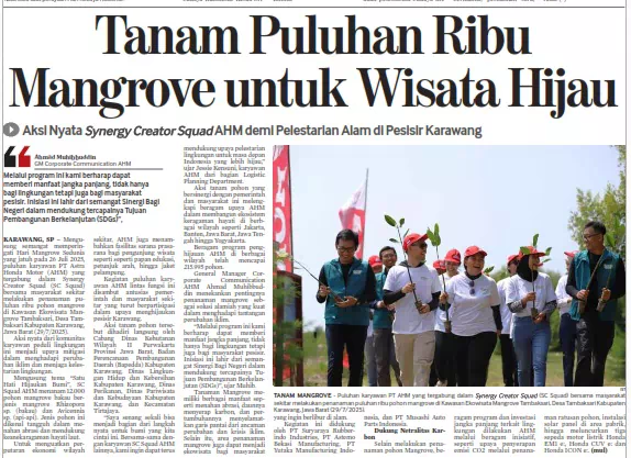 Tanam Puluhan Ribu Mangrove untuk Wisata Hijau, Aksi Nyata Synergy Creator Squad AHM demi Pelestarian Alam di Pesisir Karawang