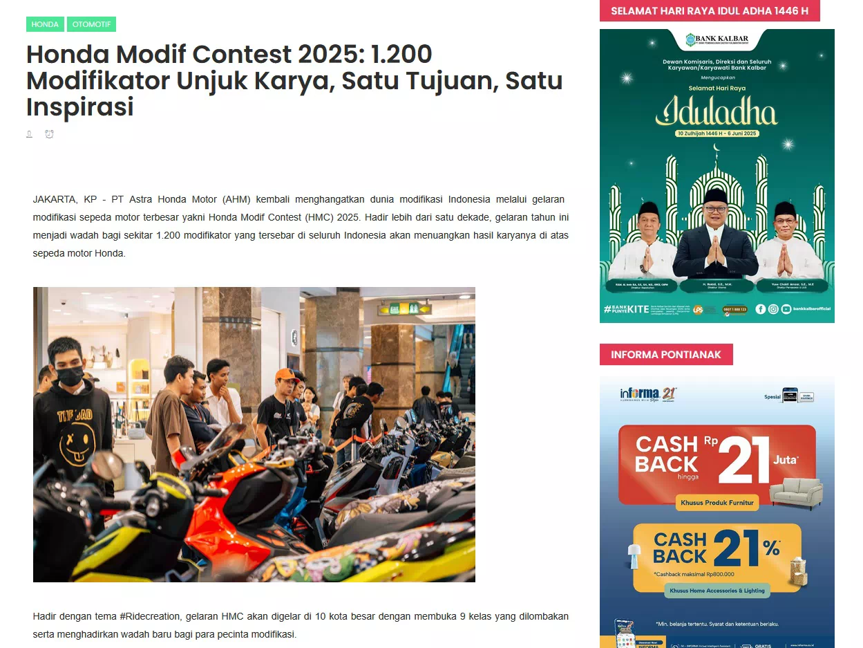 Honda Modif Contest 2025: 1.200 Modifikator Unjuk Karya, Satu Tujuan, Satu Inspirasi