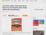 Astra Motor Kalbar Tebar Promo Besar-Besaran untuk Pembelian Motor Honda Selama Mei di Bengkayang